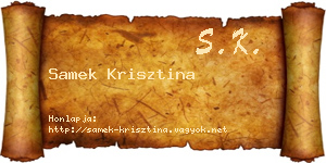 Samek Krisztina névjegykártya